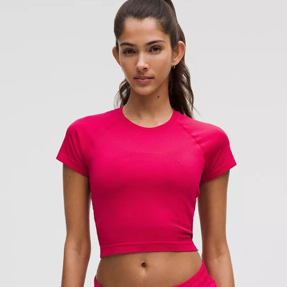 NWT Lululemon Swiftly Tech Cropped Short-Sleeve Shirt 2.0 - 6 Pink Dragonfruit - Picture 1 of 7